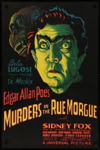 4s0004 MURDERS IN THE RUE MORGUE S2 poster 2000 great horror art of spookiest Bela Lugosi & ape!
