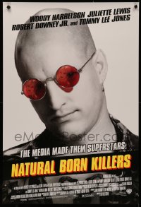 4s1044 NATURAL BORN KILLERS style B DS 1sh 1994 cult classic, Harrelson, cool white tagline design!