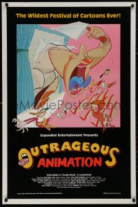 4s1057 OUTRAGEOUS ANIMATION 1sh 1988 wildest festival of cartoons ever, treats & special surprises!