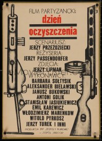 4s0485 DZIEN OCZYSZCZENIA Polish 23x32 1970 Jerzy Passendorfer, different art of guns!