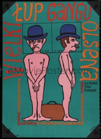 4s0504 OLSEN GANG'S BIG SCORE Polish 23x33 1974 Olsen-bandens store kup, Flisak art of naked men!