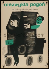 4s0515 UNUSUAL VOYAGE OF MISHKA STREKACHYOV Polish 24x34 1960 great artwork by Jerzy Cherka!