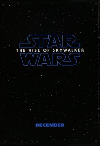 4s1094 RISE OF SKYWALKER teaser DS 1sh 2019 Star Wars, title over black & starry background!