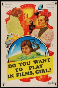 4s0713 DO YOU WANT TO PLAY IN FILMS, GIRL export Russian 24x36 1978 Adolf Bergunker, different!