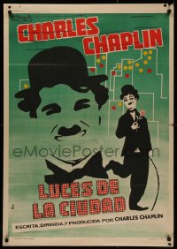 4s0632 CITY LIGHTS Spanish R1974 Charlie Chaplin as the Tramp, completely different art!