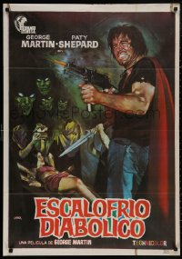 4s0646 ESCALOFRIO DIABOLICO Spanish 1972 completely different Jano horror art, Diabolic Chill!