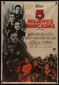 4s0648 FIVE BRANDED WOMEN Spanish 1964 Mangano, Miles, Barbara Bel Geddes, different MCP art!