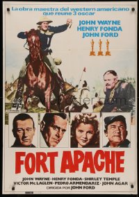 4s0650 FORT APACHE Spanish R1982 John Wayne, Henry Fonda, Shirley Temple, Victor McLaglen!