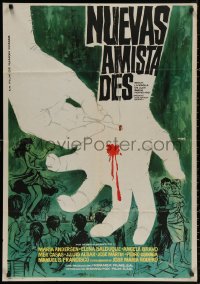 4s0678 NUEVAS AMISTADES Spanish 1963 Mac Gomez art of cigarette put out on bloody hand, ultra rare!