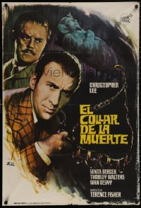 4s0690 SHERLOCK HOLMES & THE DEADLY NECKLACE Spanish 1964 Christopher Lee, Escobar art, very rare!