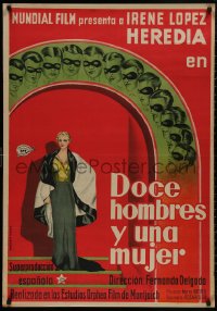 4s0704 TWELVE MEN & A WOMAN Spanish 1934 different art of Irene Lopez Heredia & secret society!
