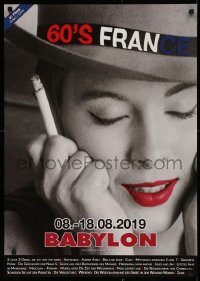 4s0027 60'S FRANCE BABYLON 23x33 German film festival poster 2019 Jean Seberg by Auber Atem!