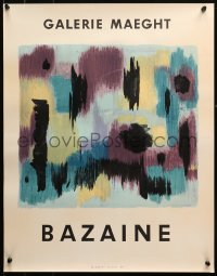 4s0237 BAZAINE 19x24 French museum/art exhibition 1960s colorful artwork by Jean Baziane!