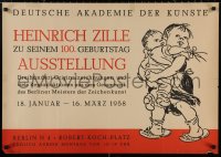 4s0225 DEUTSCHES AKADEMIE DER KUNST 23x33 East German museum/art exhibition 1958 Heinrich Zille!
