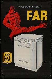 4s0143 FAR 26x39 French advertising poster 1940s art of a woman and stove by Emmile Gaillard!