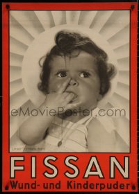4s0150 FISSAN 23x33 German advertising poster 1940s cool close-up of child w/ fingers in mouth!