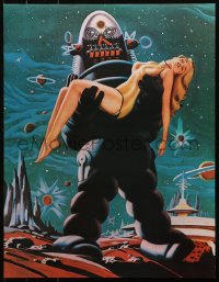 4s0297 FORBIDDEN PLANET 2-sided 17x22 special poster 1970s Robby the Robot carrying sexy Anne Francis