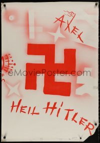 4s0300 HEIL HITLER 27x38 special poster 1930s with backwards swastika, possibly 1930s or later!