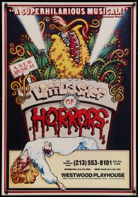 4s0050 LITTLE SHOP OF HORRORS 27x38 stage poster 1980s David Edward Byrd man-eating plant art!