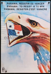 4s0320 PANAMA TO RESIST IS TO WIN 16x23 Cuban special poster 1989 Blanco art of eagle w/flag of Panama!