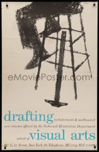 4s0311 SCHOOL OF VISUAL ARTS 29x45 special poster 1957 man on stool by George Tscherny!