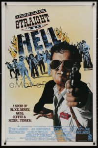 4s1135 STRAIGHT TO HELL 1sh 1987 Alex Cox, a story of blood, money, guns, coffee & sexual tension!