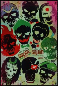 4s1139 SUICIDE SQUAD teaser DS 1sh 2016 Smith, Leto as the Joker, Robbie, Kinnaman, cool art!