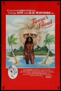 4s1142 TANYA'S ISLAND 1sh 1980 Playboy, wild art of ape & sexy Vanity by Baker!