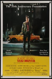 4s1143 TAXI DRIVER 1sh R1996 classic art of Robert De Niro by cab, directed by Martin Scorsese!