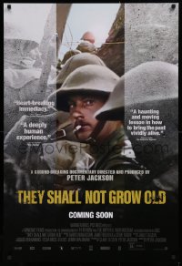 4s1150 THEY SHALL NOT GROW OLD advance DS 1sh 2019 Peter Jackson, restored footage from WWI!