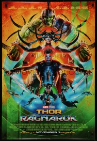 4s1153 THOR RAGNAROK advance DS 1sh 2017 montage of Chris Hemsworth in the title role with top cast!