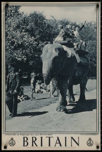 4s0103 BRITAIN Whipsnade Zoo elephant style 20x30 travel poster 1950s tourist destination images!