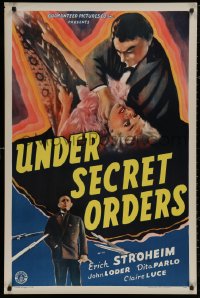 4s1169 UNDER SECRET ORDERS 1sh 1943 Erich von Stroheim, gripping expose of a sinister spy ring!