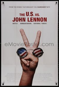 4s1168 U.S. VS. JOHN LENNON int'l DS 1sh 2006 John & Yoko Ono, cool image of glasses & peace sign!