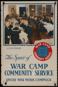 4s0193 UNITED WAR WORK CAMPAIGN 20x30 WWI war poster 1918 the spirit of war camp community service!