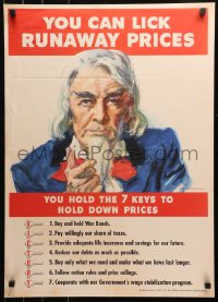 4s0174 YOU CAN LICK RUNAWAY PRICES 20x28 WWII war poster 1943 J. Montgomery Flagg art of Uncle Sam!