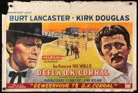 4t0244 GUNFIGHT AT THE O.K. CORRAL Belgian 1957 different art of Burt Lancaster & Kirk Douglas!