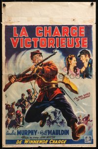4t0281 RED BADGE OF COURAGE Belgian 1951 Wik art of Audie Murphy, from Stephen Crane Civil War novel