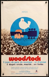 4t0299 WOODSTOCK Belgian 1970 classic rock & roll concert, great Arnold Skolnick art above title!