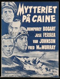 4t0692 CAINE MUTINY Danish program 1954 Humphrey Bogart, Ferrer, Johnson, MacMurray, different!