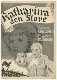4t0697 CATHERINE THE GREAT Danish program R1948 art of Douglas Fairbanks Jr. & Elisabeth Bergner!