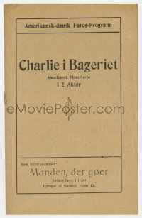 4t0724 DOUGH & DYNAMITE/MANDEN DER GOER Danish program 1920s Charlie Chaplin, Mack Sennett