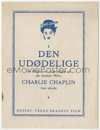 4t0716 DEN UDODELIGE Danish program 1940s artwork of Charlie Chaplin as The Tramp!