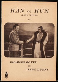 4t0789 LOVE AFFAIR Danish program 1939 different images of Charles Boyer & pretty Irene Dunne!