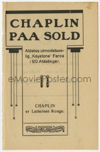 4t0804 NIGHT OUT Danish program 1916 Charlie Chaplin, Ben Turpin, different images, very rare!