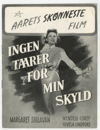 4t0805 NO SAD SONGS FOR ME Danish program 1950 Margaret Sullavan has ten months to live, different!