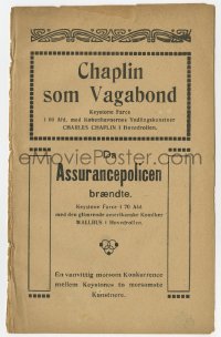 4t0859 VAGABOND Danish program 1920 different images of Charlie Chaplin as The Tramp, very rare!