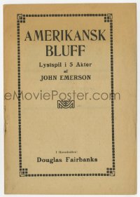 4t0866 WILD & WOOLLY Danish program 1919 dude Douglas Fairbanks Sr. goes west & wins the girl, rare!