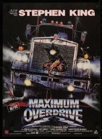 4t0135 MAXIMUM OVERDRIVE French 16x22 1987 Stephen King, gruesome horror art by Enzo Sciotti!