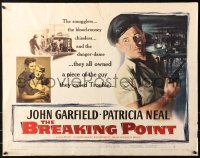 4t0555 BREAKING POINT 1/2sh 1950 super c/u of John Garfield & Patricia Neal, Ernest Hemingway!